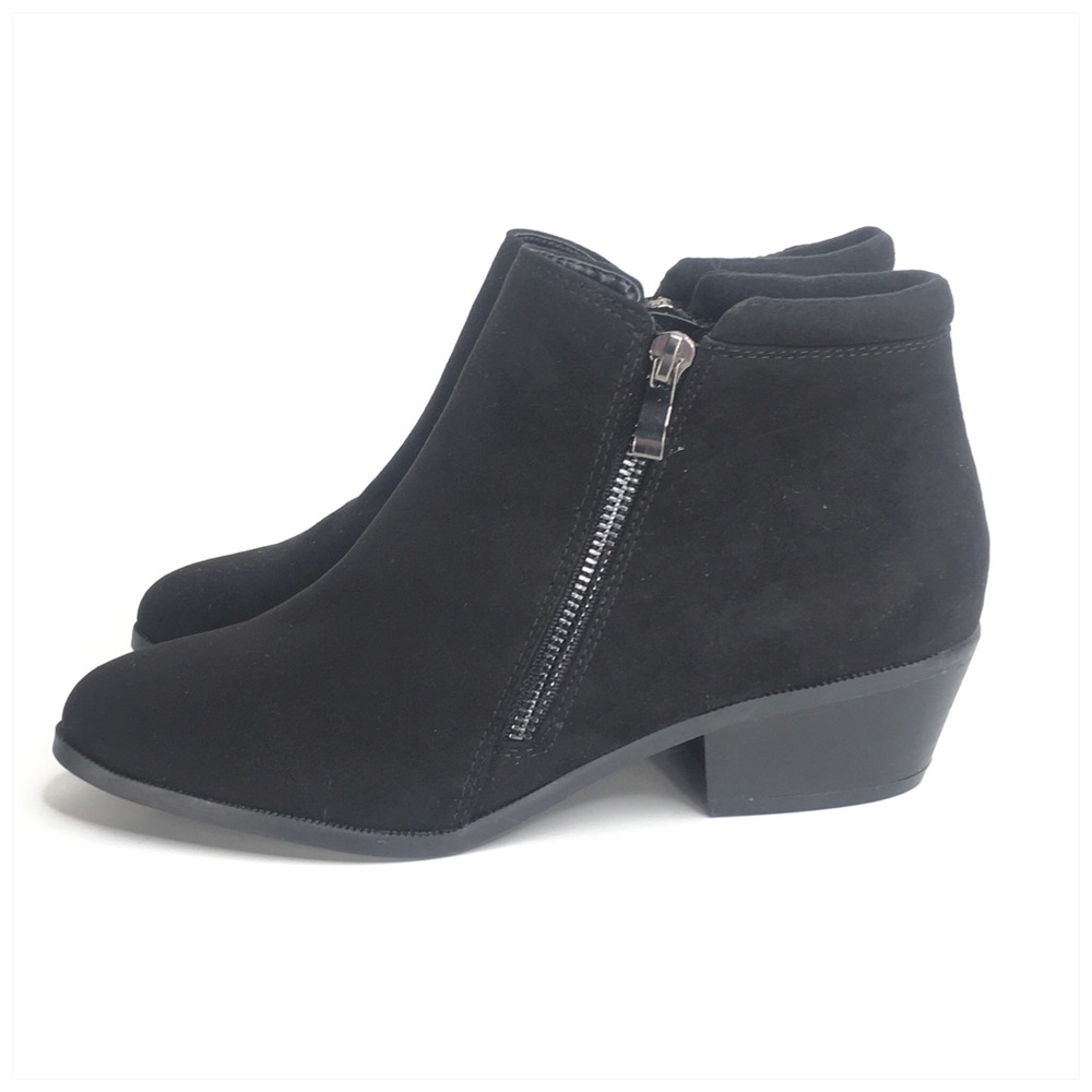 Black Ankle Booties with Double Zippers NEW Sz 8 - Picture 5 of 8